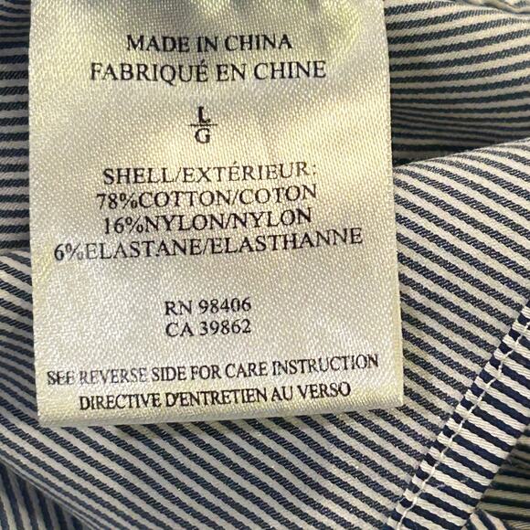 Theory Blouse Bida Blue & white pinstripe Size Large - Picture 6 of 7